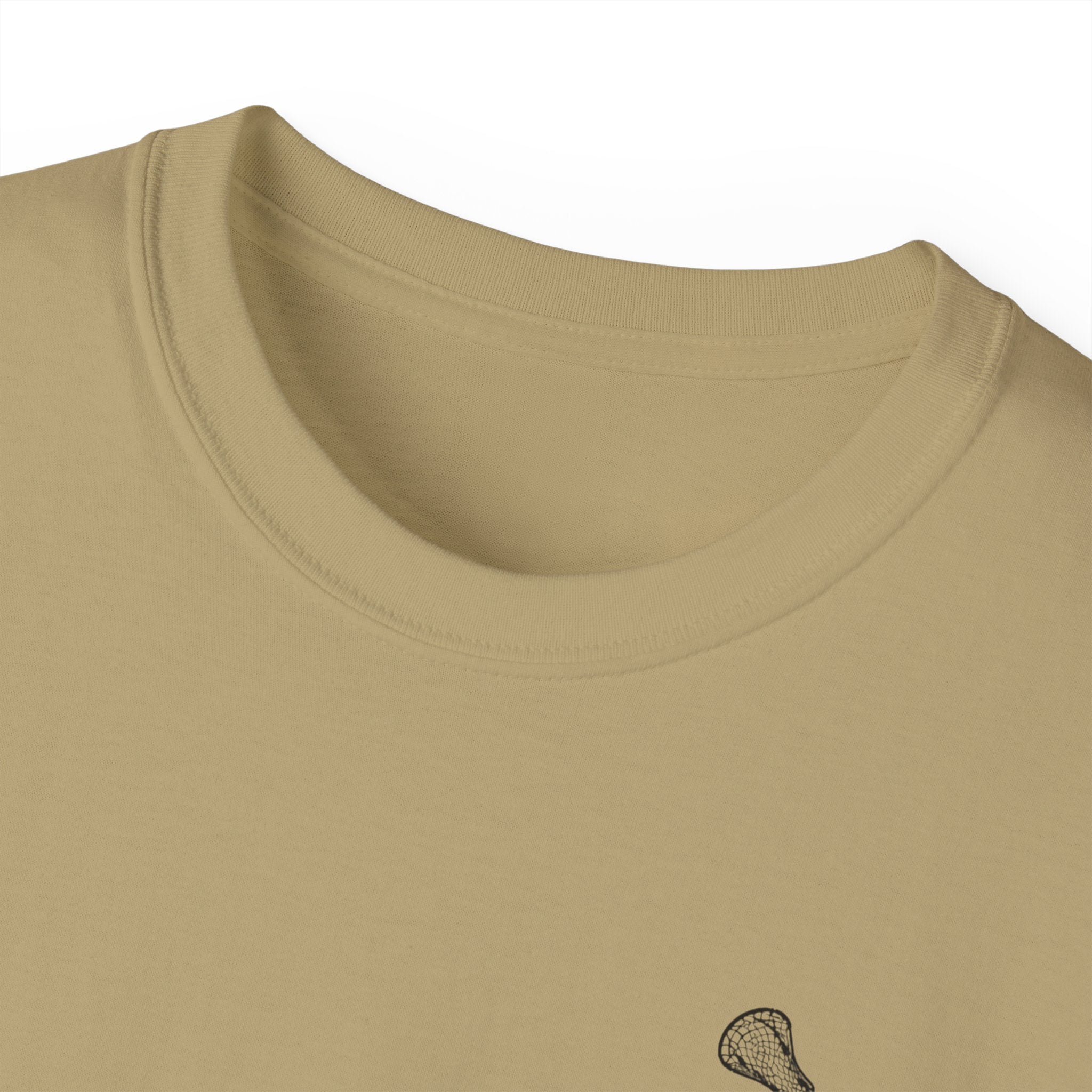 Lacrosse Graphic Tee — "Sorry. Can't. Lacrosse. Bye." White Cotton Shirt