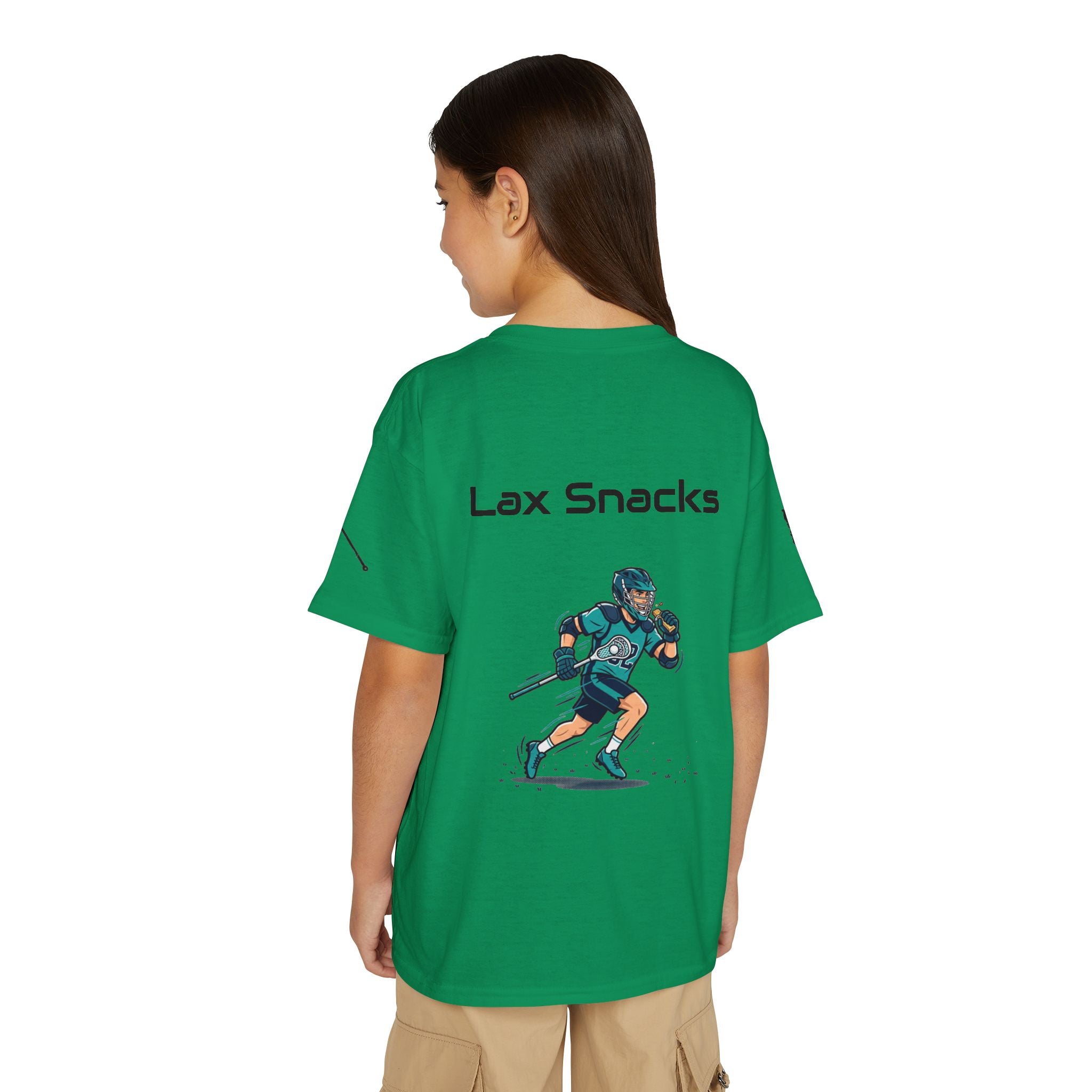 Youth Lacrosse T-Shirt — 'Lax Snacks' Player Graphic