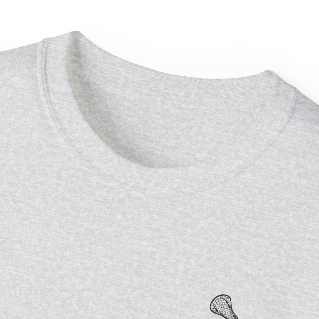 Lacrosse Graphic Tee — "Sorry. Can't. Lacrosse. Bye." White Cotton Shirt