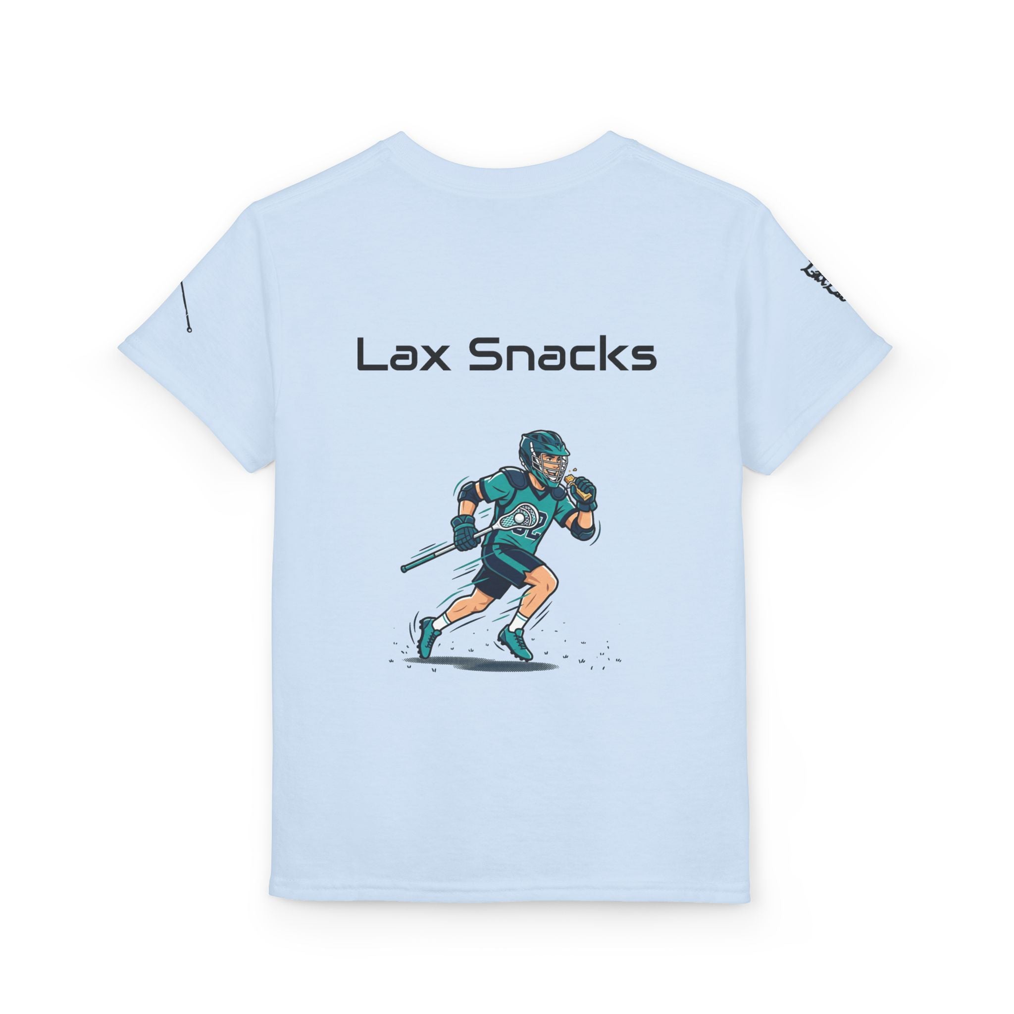 Youth Lacrosse T-Shirt — 'Lax Snacks' Player Graphic