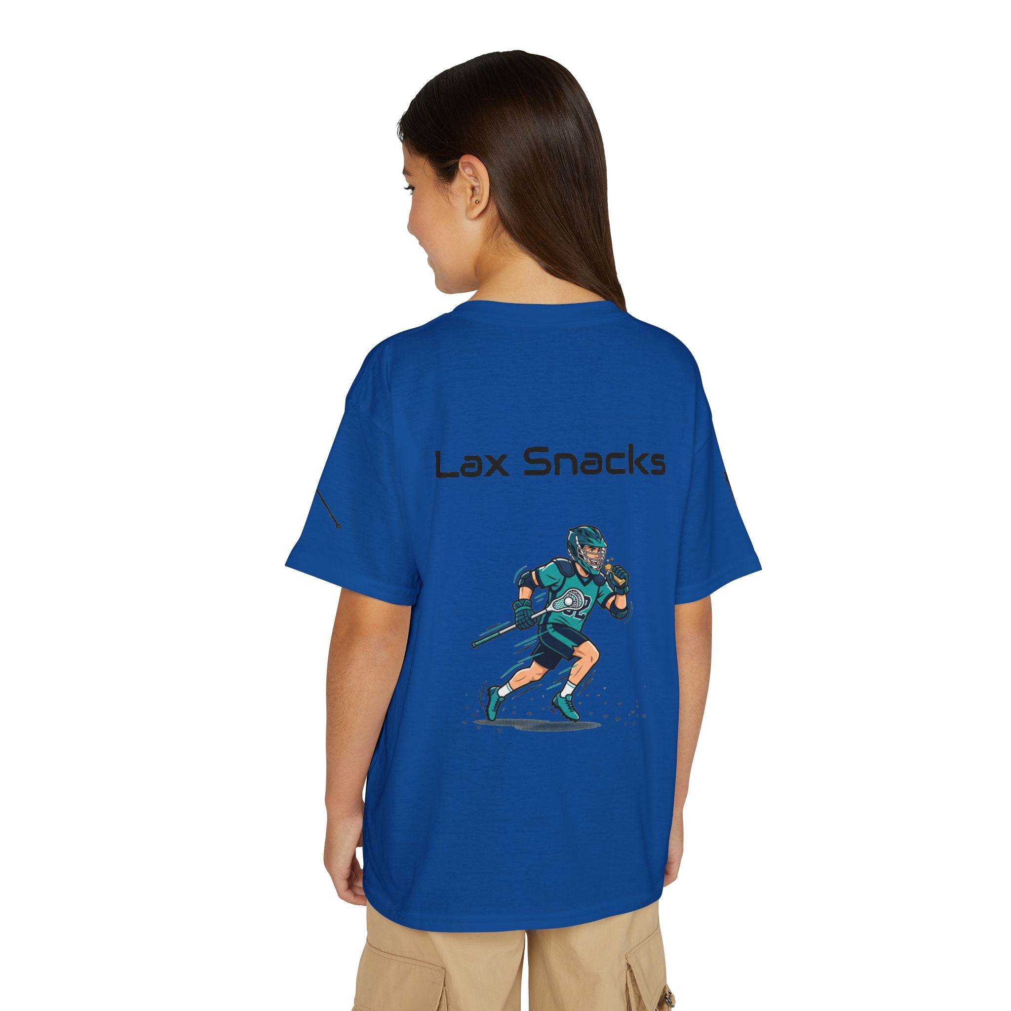 Youth Lacrosse T-Shirt — 'Lax Snacks' Player Graphic