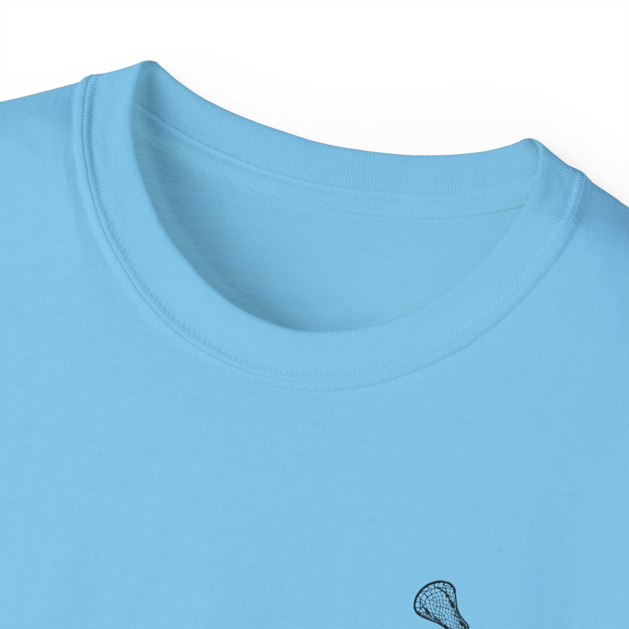 Lacrosse Graphic Tee — "Sorry. Can't. Lacrosse. Bye." White Cotton Shirt