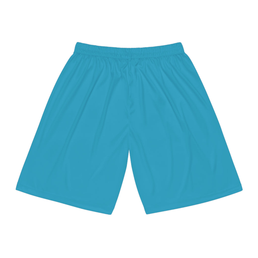 Lacrosse Minimalist Turquise Shorts — Small Lacrosse Stick Graphic