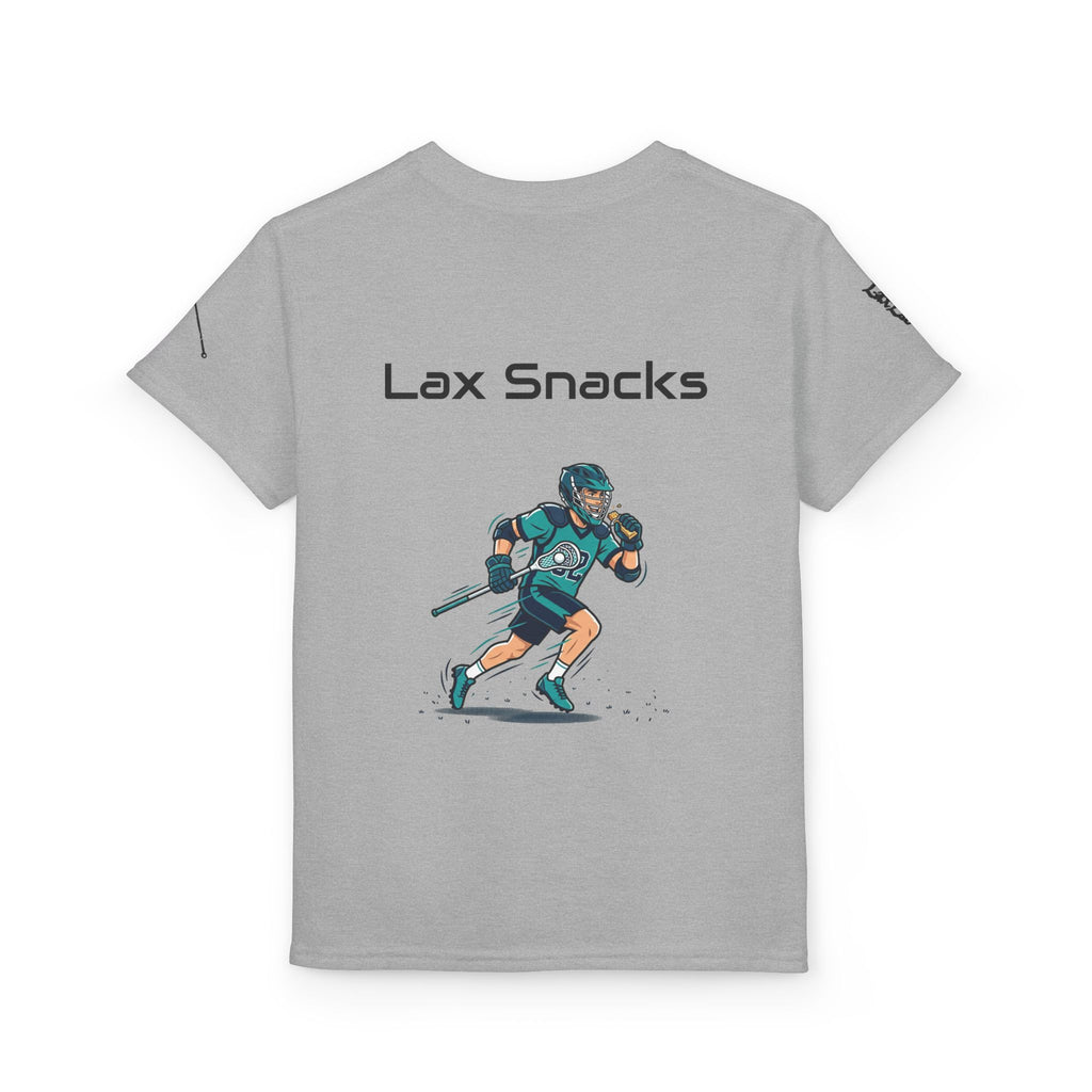 Youth Lacrosse T-Shirt — 'Lax Snacks' Player Graphic