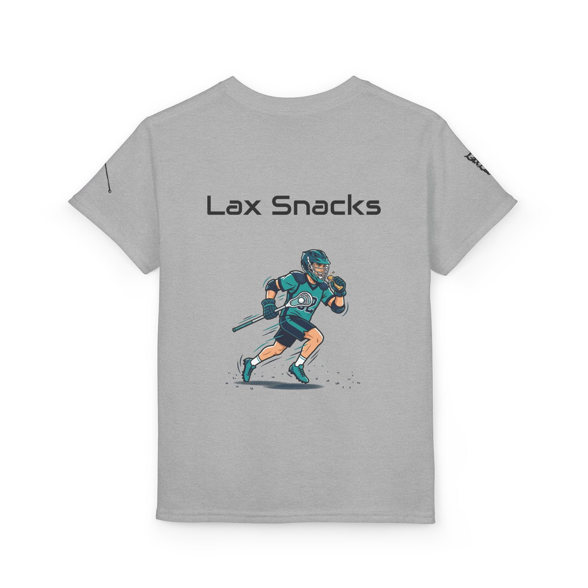 Youth Lacrosse T-Shirt — 'Lax Snacks' Player Graphic