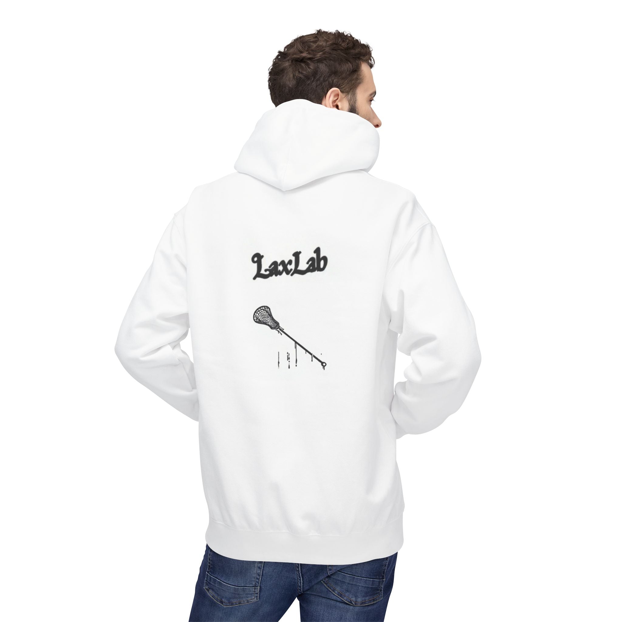 Hoodie — LaxLab Dripping Lacrosse Stick Graphic Fleece Hoodie