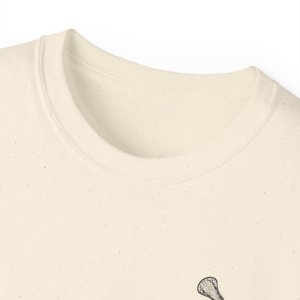 Lacrosse Graphic Tee — "Sorry. Can't. Lacrosse. Bye." White Cotton Shirt