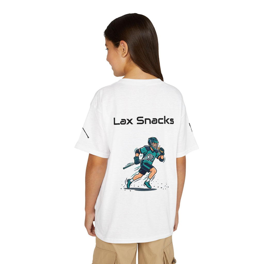 Youth Lacrosse T-Shirt — 'Lax Snacks' Player Graphic