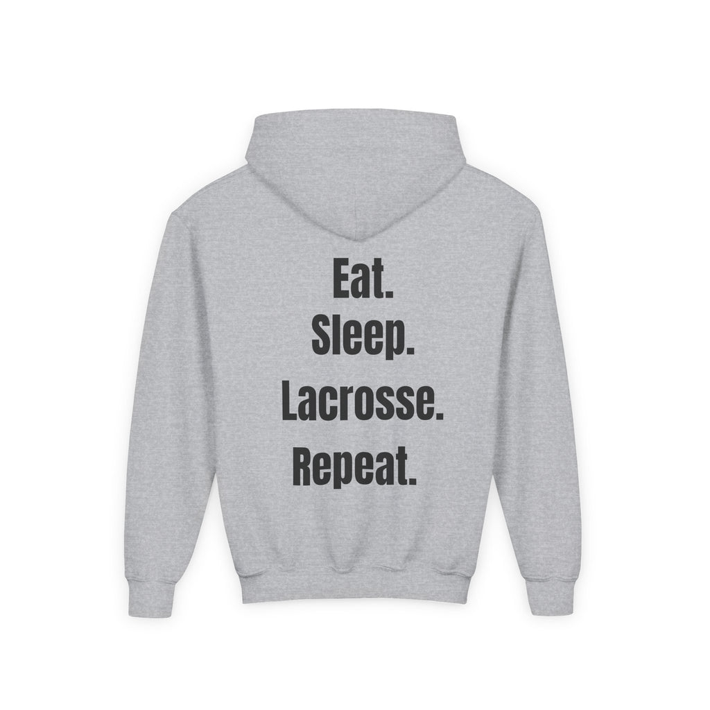 Youth Lacrosse Hoodie – "Eat. Sleep. Lacrosse. Repeat."