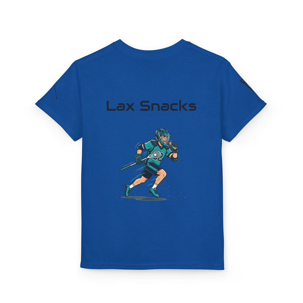 Youth Lacrosse T-Shirt — 'Lax Snacks' Player Graphic