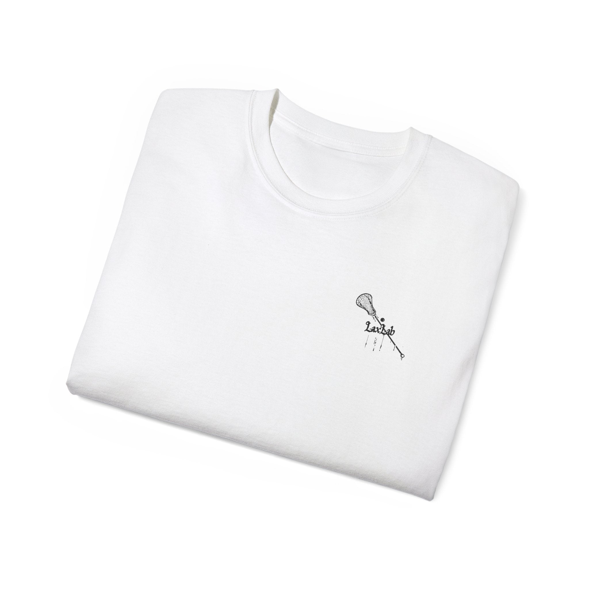 Lacrosse Graphic Tee — "Sorry. Can't. Lacrosse. Bye." White Cotton Shirt