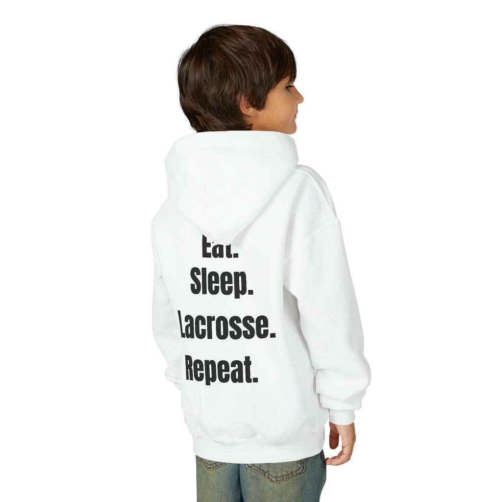 Youth Lacrosse Hoodie – "Eat. Sleep. Lacrosse. Repeat."