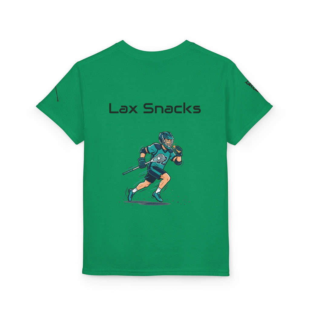 Youth Lacrosse T-Shirt — 'Lax Snacks' Player Graphic