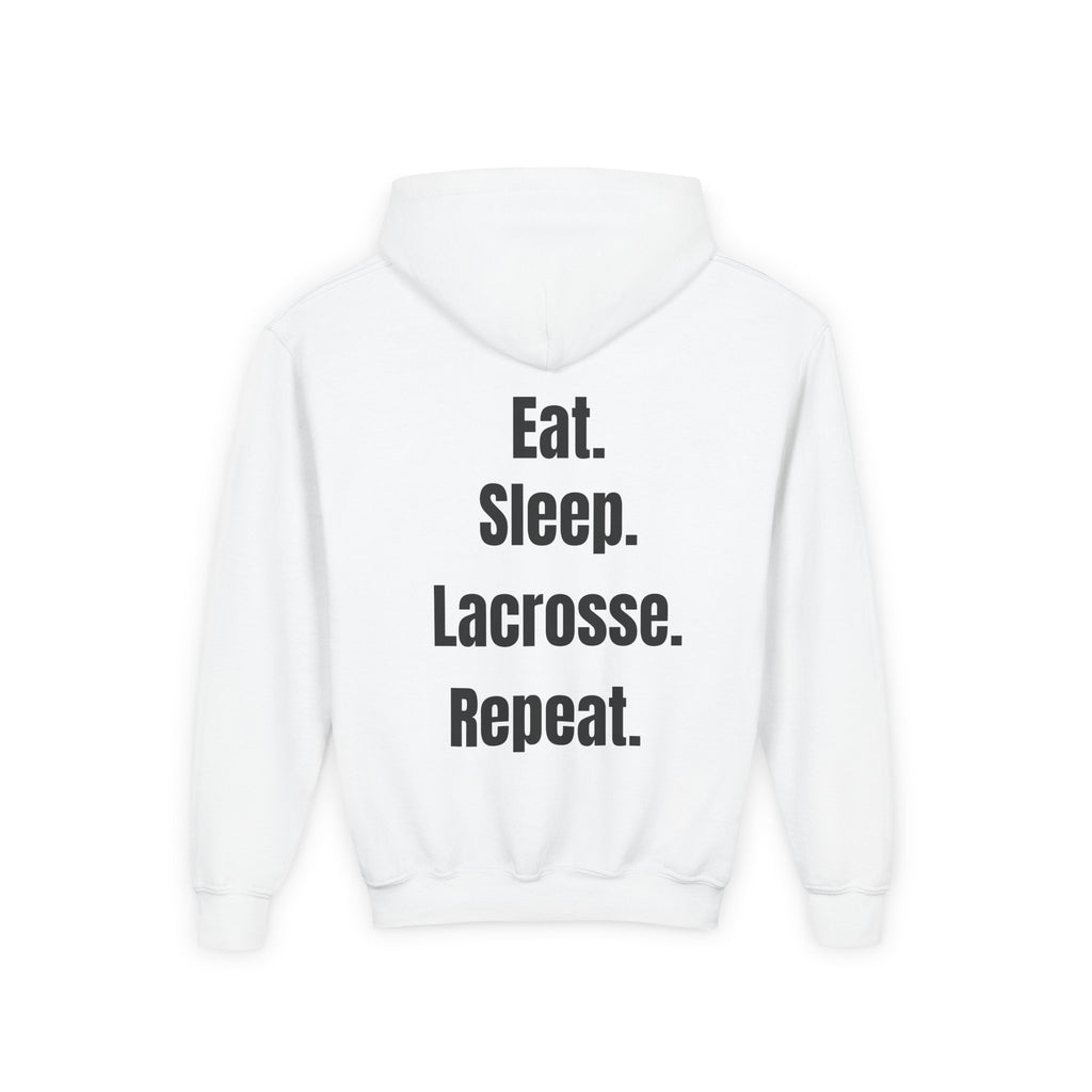 Youth Lacrosse Hoodie – "Eat. Sleep. Lacrosse. Repeat."