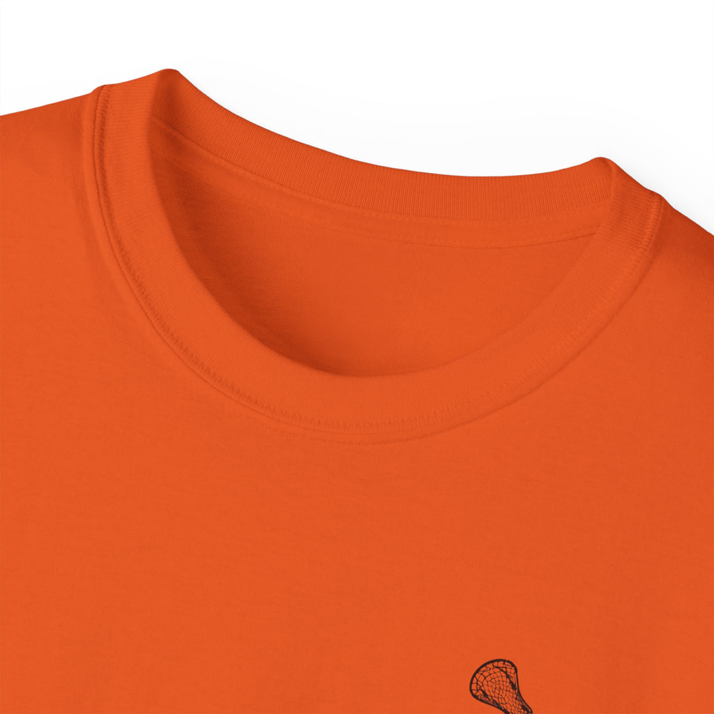Lacrosse Graphic Tee — "Sorry. Can't. Lacrosse. Bye." White Cotton Shirt