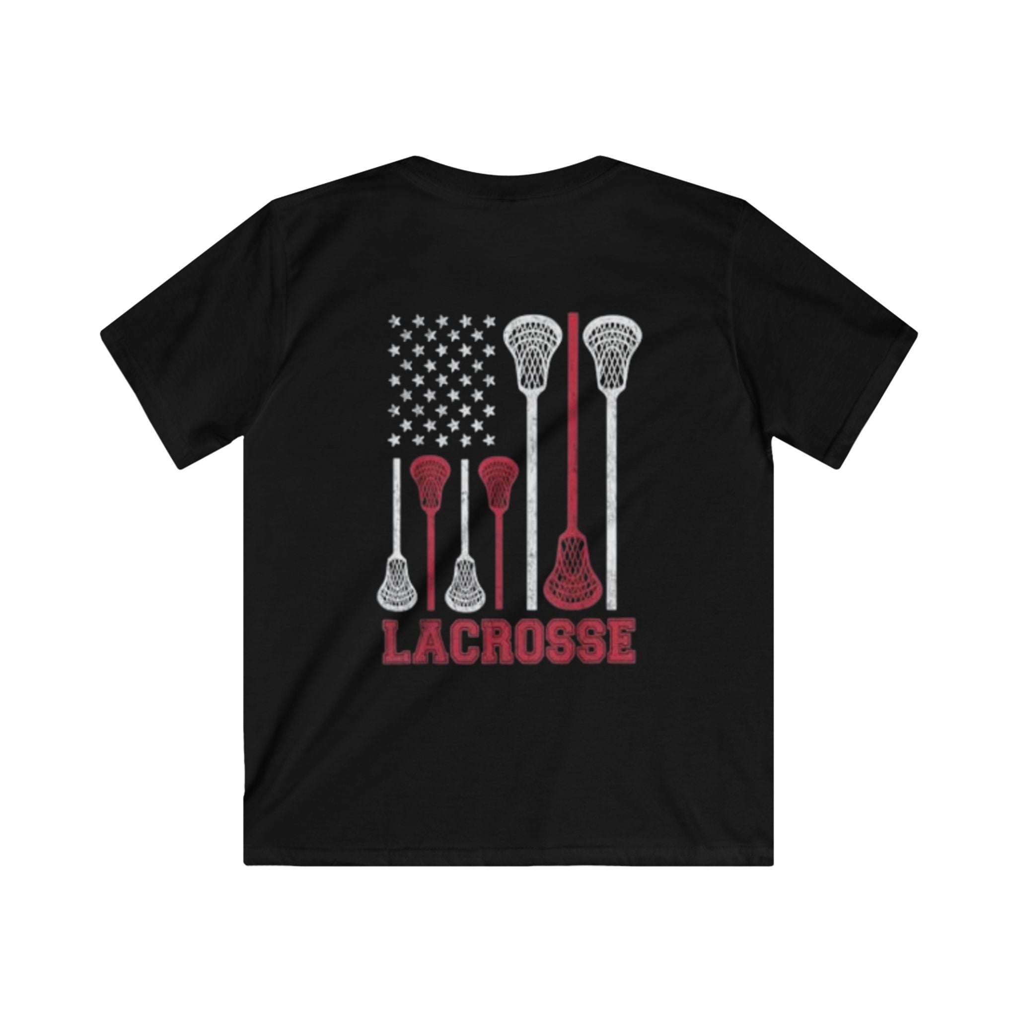 American flag lacrosse youth tee