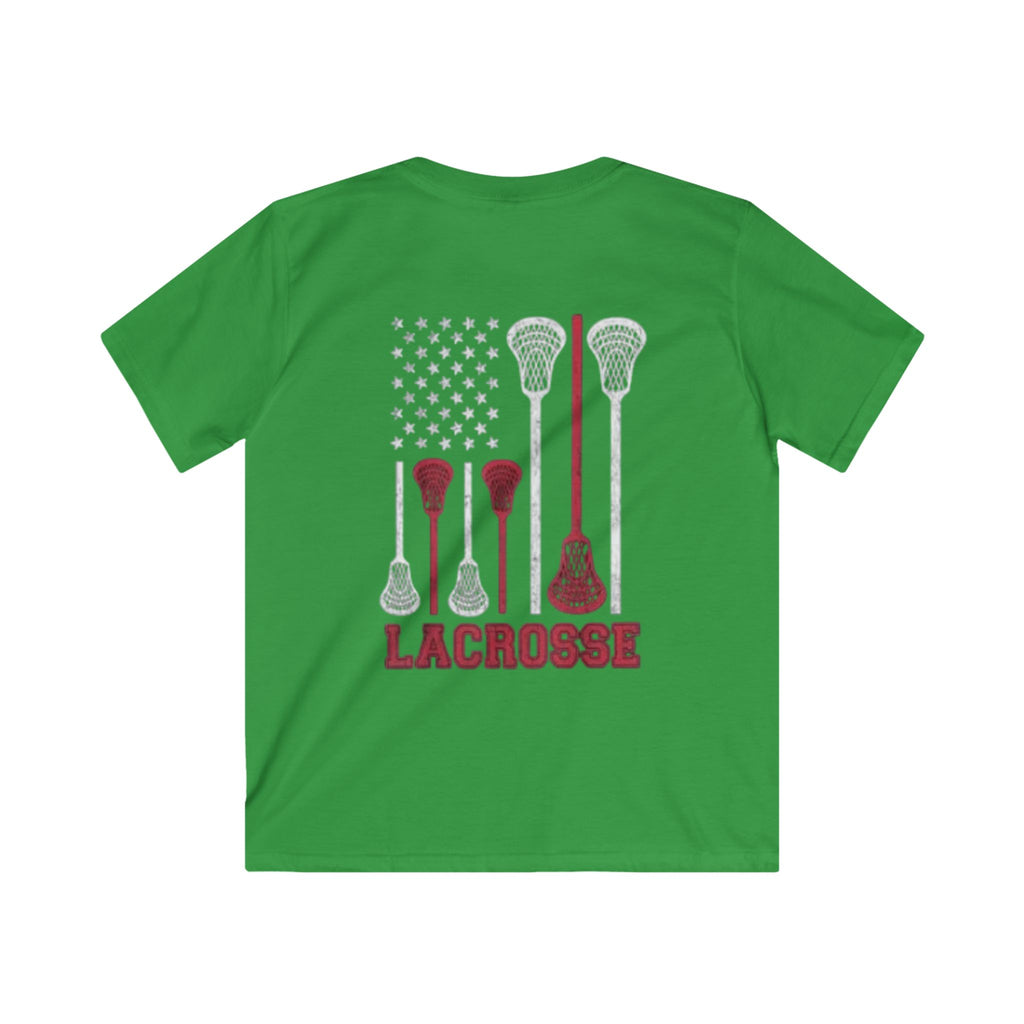 American flag lacrosse youth tee