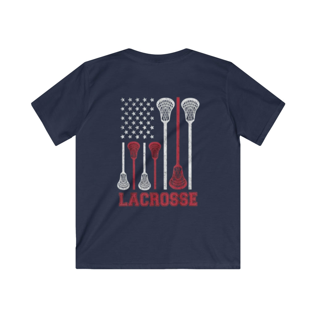 American flag lacrosse youth tee