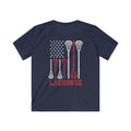 American flag lacrosse youth tee
