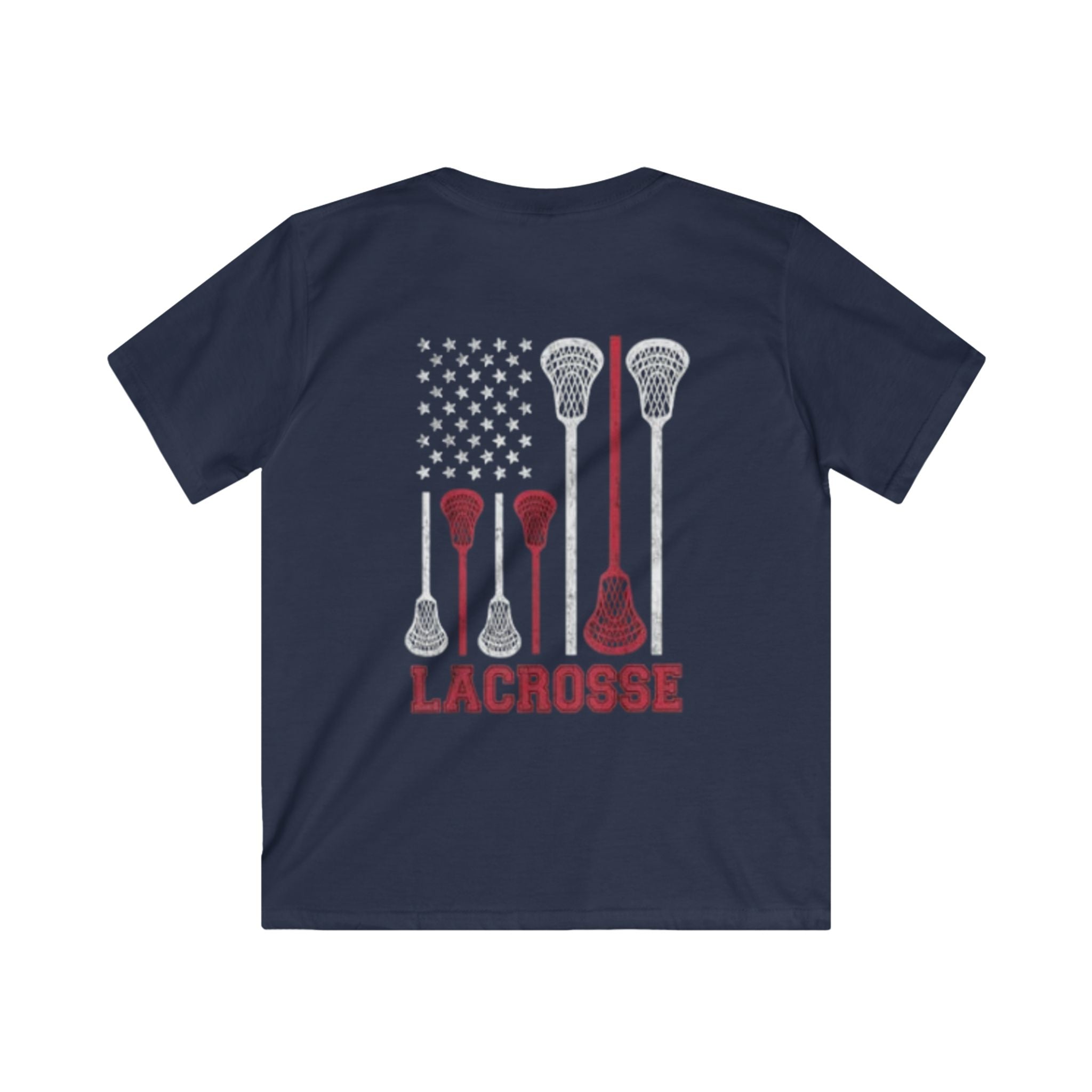 American flag lacrosse youth tee