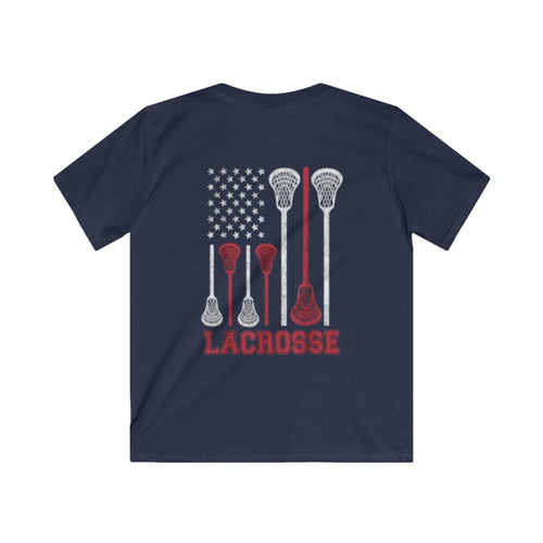 American flag lacrosse youth tee