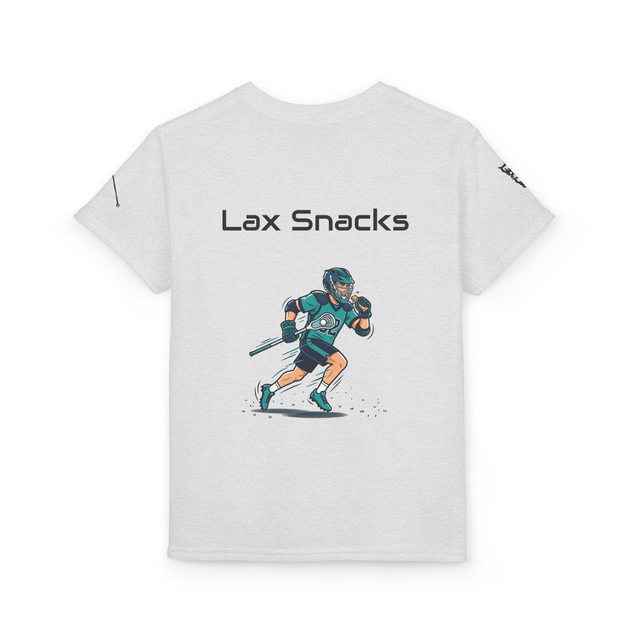 Youth Lacrosse T-Shirt — 'Lax Snacks' Player Graphic