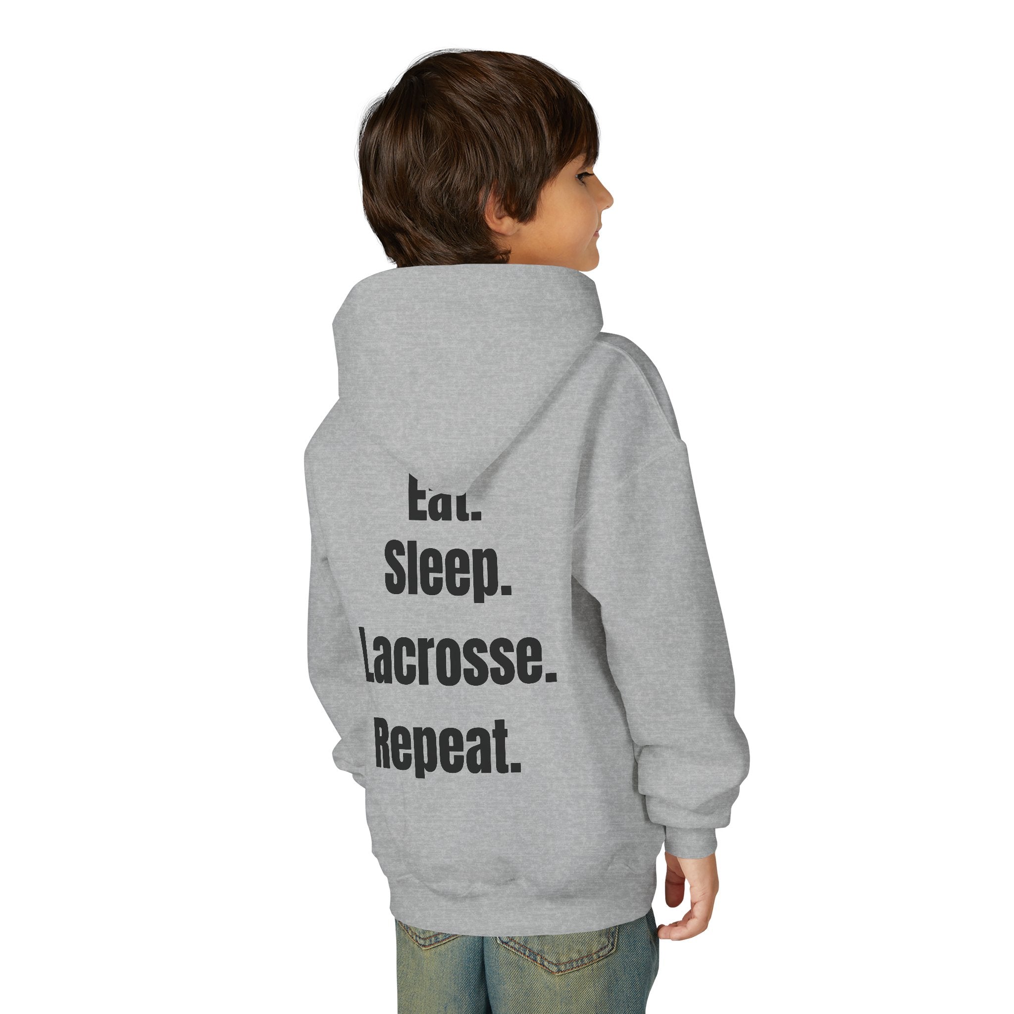 Youth Lacrosse Hoodie – "Eat. Sleep. Lacrosse. Repeat."