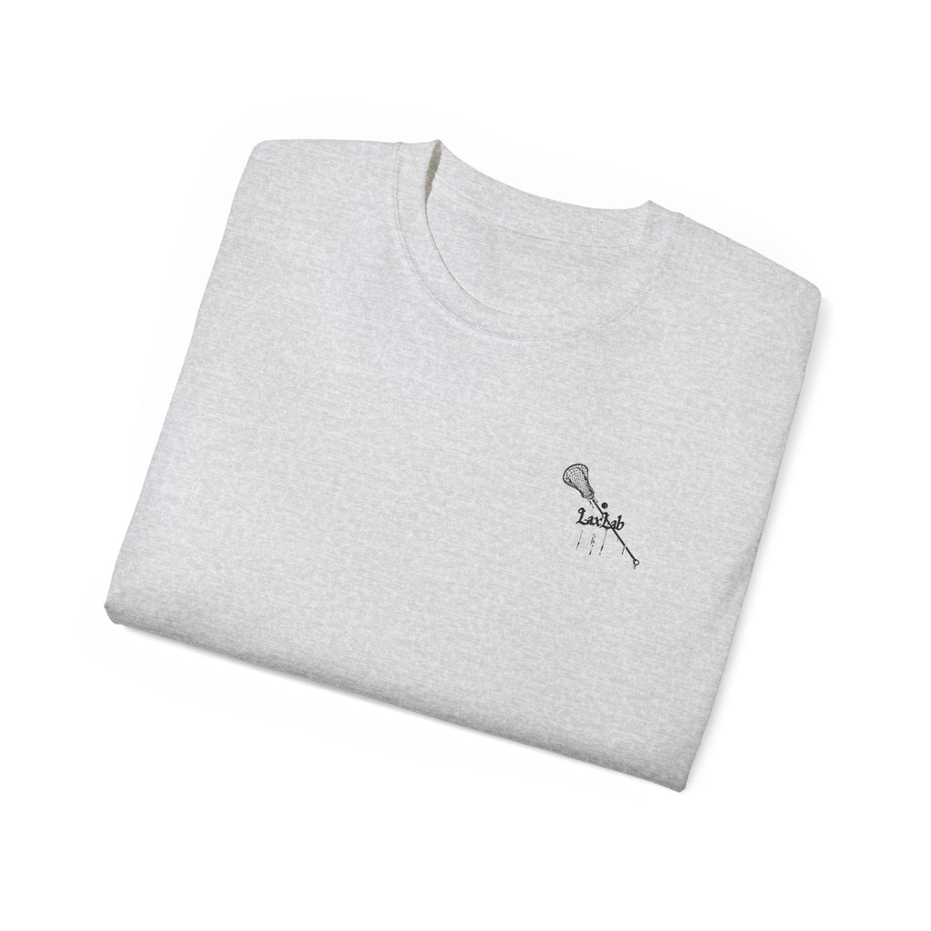 Lacrosse Graphic Tee — "Sorry. Can't. Lacrosse. Bye." White Cotton Shirt