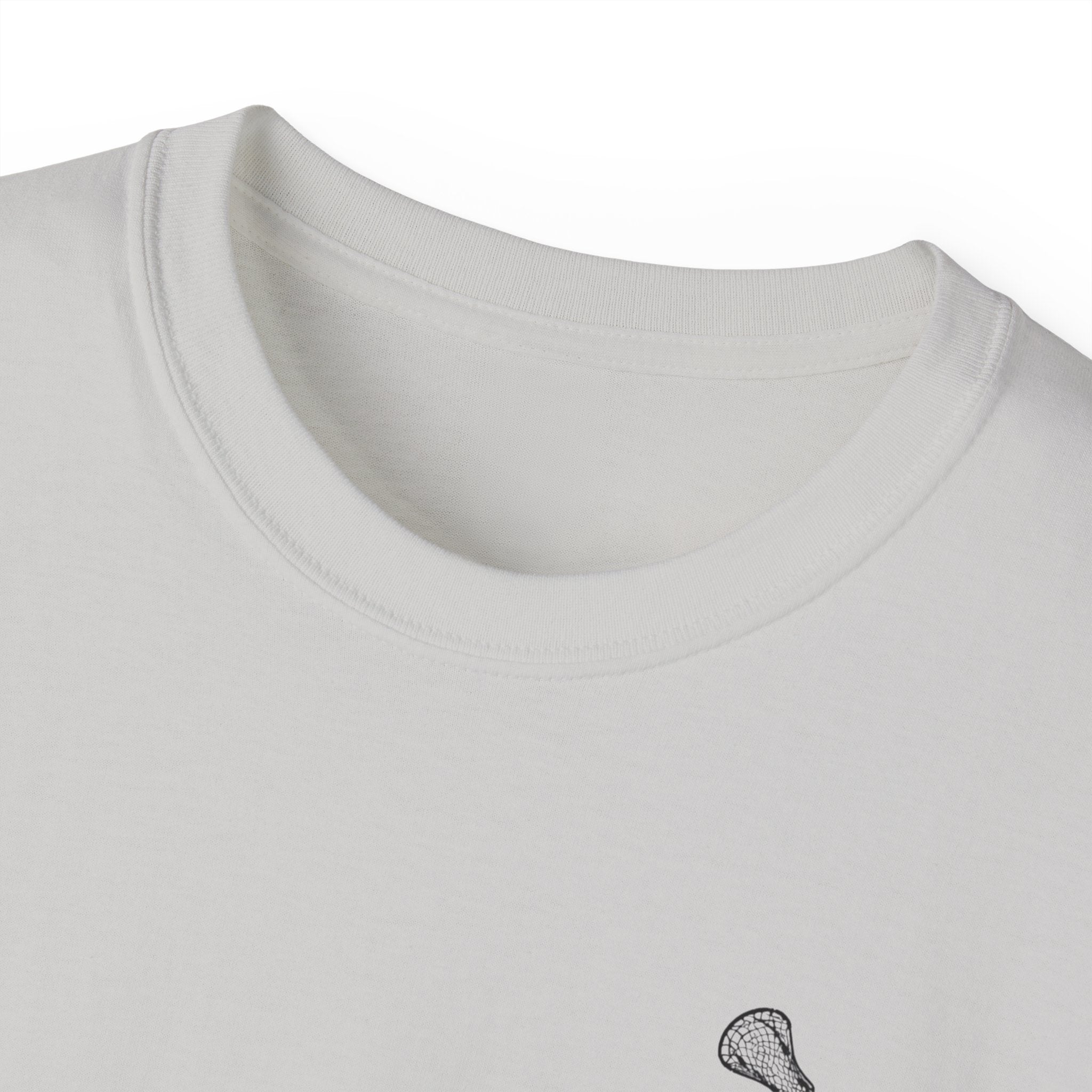 Lacrosse Graphic Tee — "Sorry. Can't. Lacrosse. Bye." White Cotton Shirt