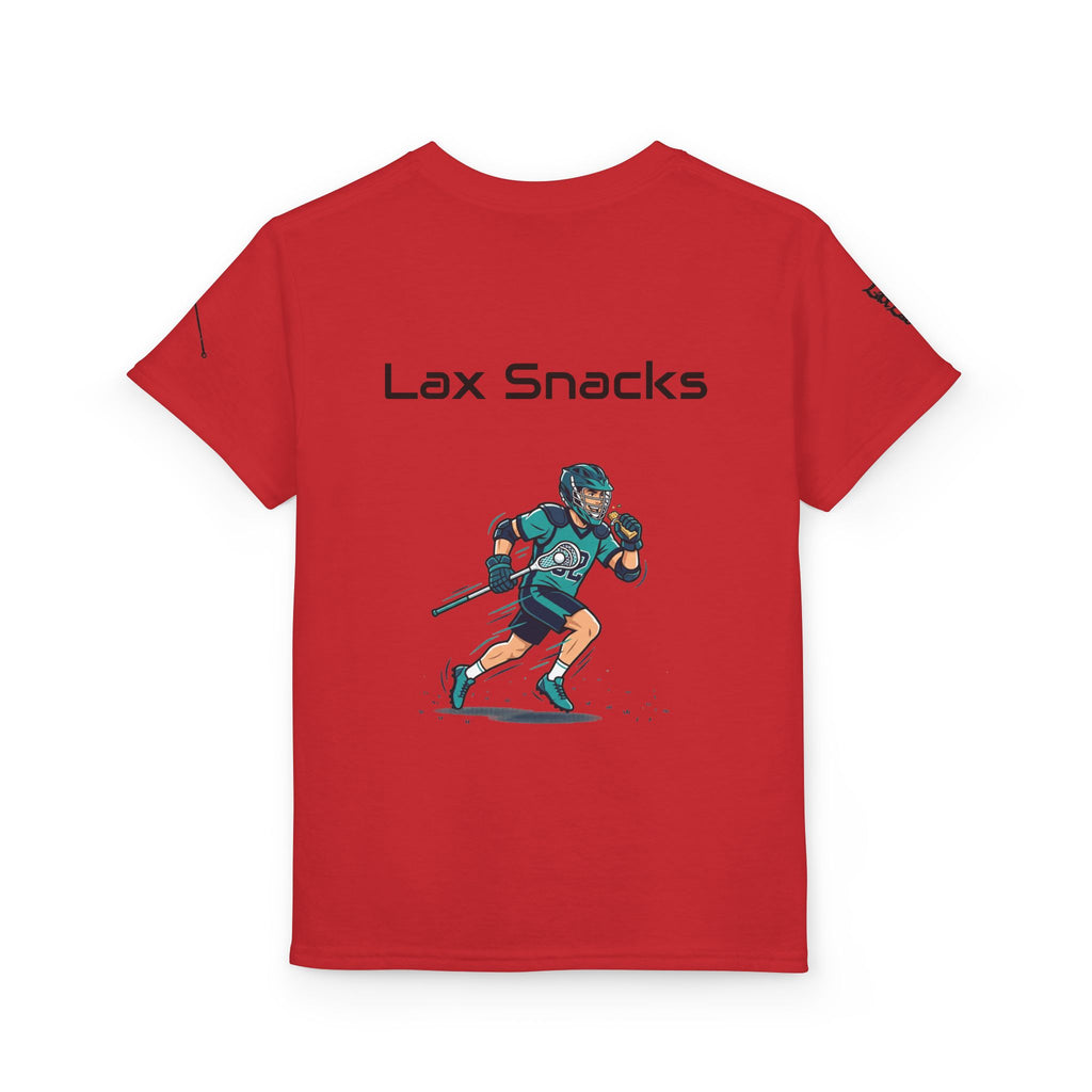 Youth Lacrosse T-Shirt — 'Lax Snacks' Player Graphic