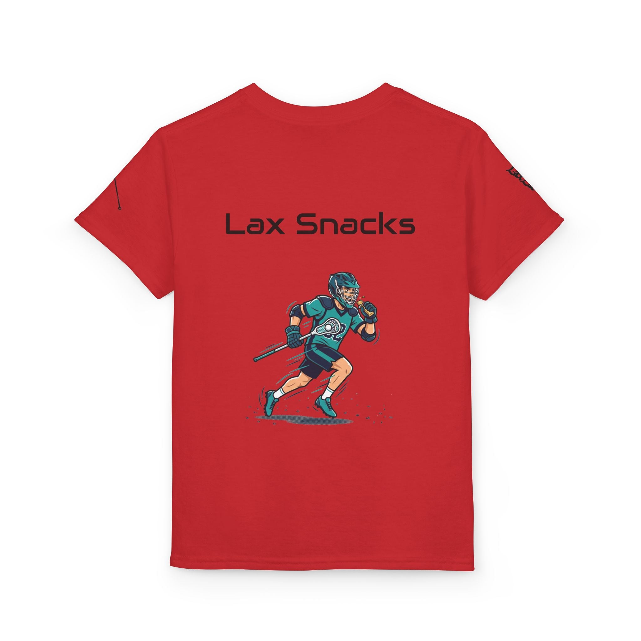 Youth Lacrosse T-Shirt — 'Lax Snacks' Player Graphic