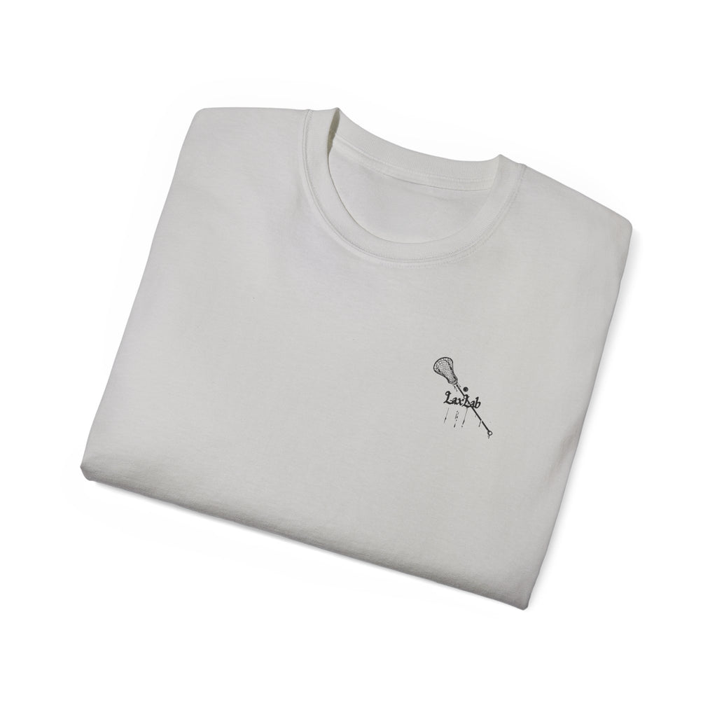Lacrosse Graphic Tee — "Sorry. Can't. Lacrosse. Bye." White Cotton Shirt