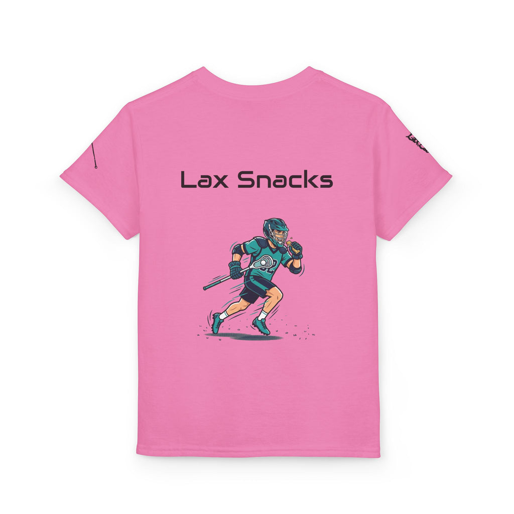 Youth Lacrosse T-Shirt — 'Lax Snacks' Player Graphic