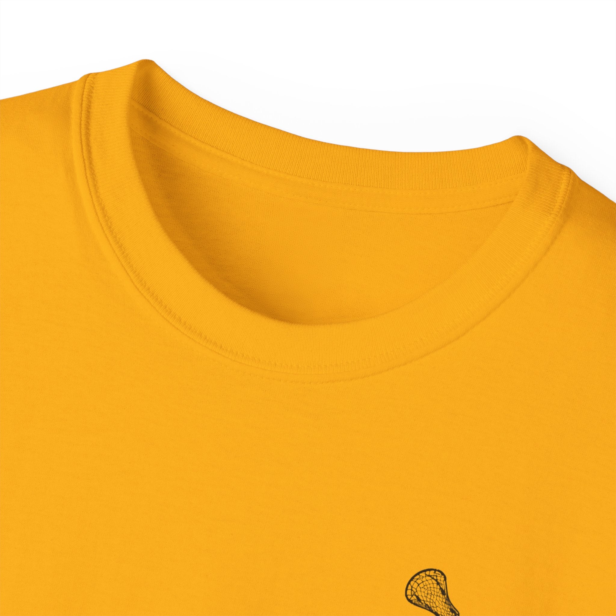 Lacrosse Graphic Tee — "Sorry. Can't. Lacrosse. Bye." White Cotton Shirt